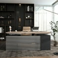 thumbnail image 1 of 78.74inch Adjustable Height L Shaped Executive Desk with Left Return Cabinets, 1 of 9