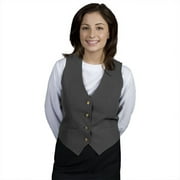 Executive Apparel 2100 Women's V-Neck Vest UltraLux-Grey-Heather Fabric-28