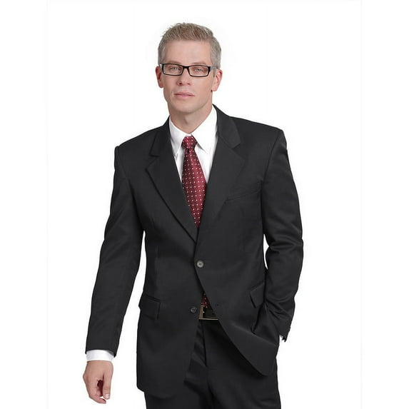 Executive Apparel 4026 Men's Optiweave Polywool Stretch Blazer-Charcoal-Heather Fabric-48-Long