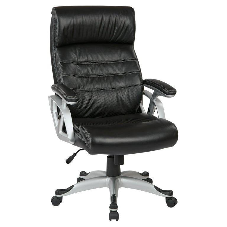 Executive Bonded Leather Chair with Adjustable Padded Arms
