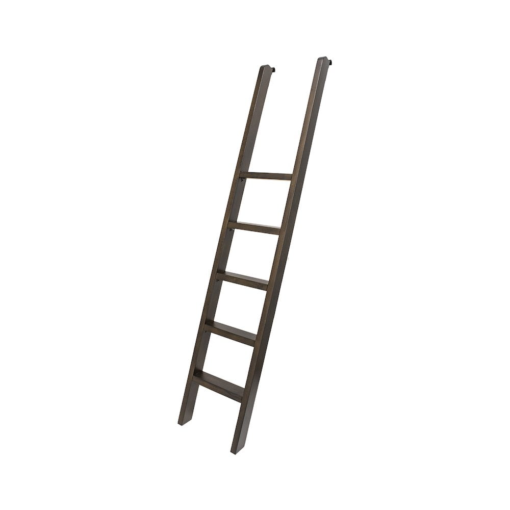 94" Transitional Brown Wood Bookcase Wall with Ladder