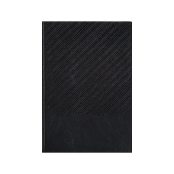 Executive Business Notebook, Professional A5 Journal, Textured Faux Leather Diary, Diagonal Striped Hardcover Planner for Office Meeting Planning, 1-Count