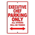 thumbnail image 1 of Executive Chef Parking Only Gift Decor Novelty Garage Metal Aluminum 18"x24" Sign, 1 of 1