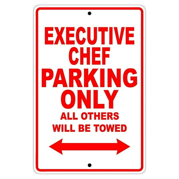 Executive Chef Parking Only Gift Decor Novelty Garage Metal Aluminum 18"x24" Sign
