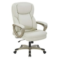 Executive Cream Bonded Leather Office Chair with Cocoa Coated Nylon Base