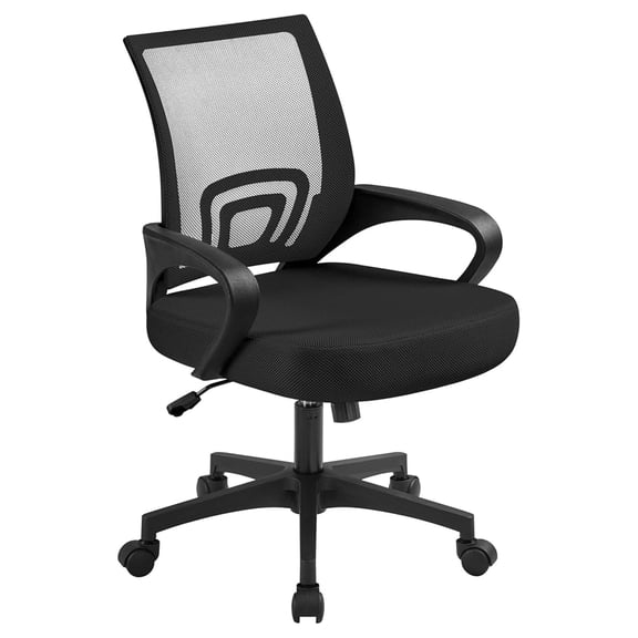 Executive Desk Chair Ergonomic Office Chair Swivel Mesh Back Task Computer Chair with Adjustable Height Armrest for Home Office Conference and Study Room, Black