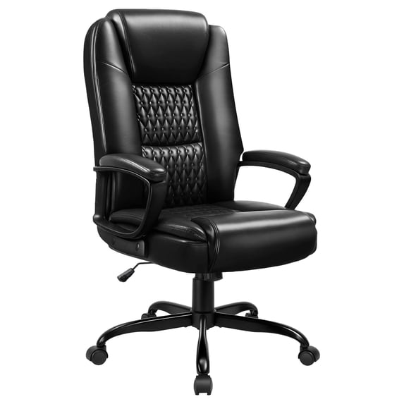 Executive Desk Chair High Back PU Leather Ergonomic Computer Chair with ...