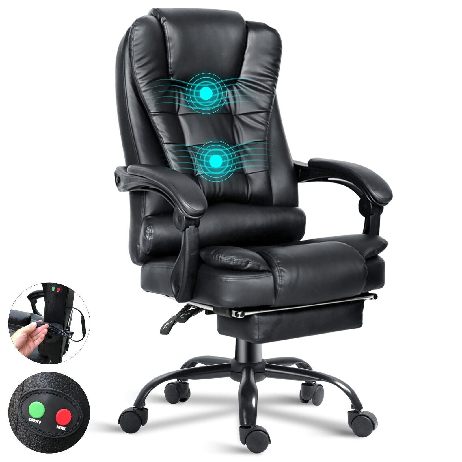 Executive Desk Chair Massage Office Chairs Swivel Computer Gaming ...