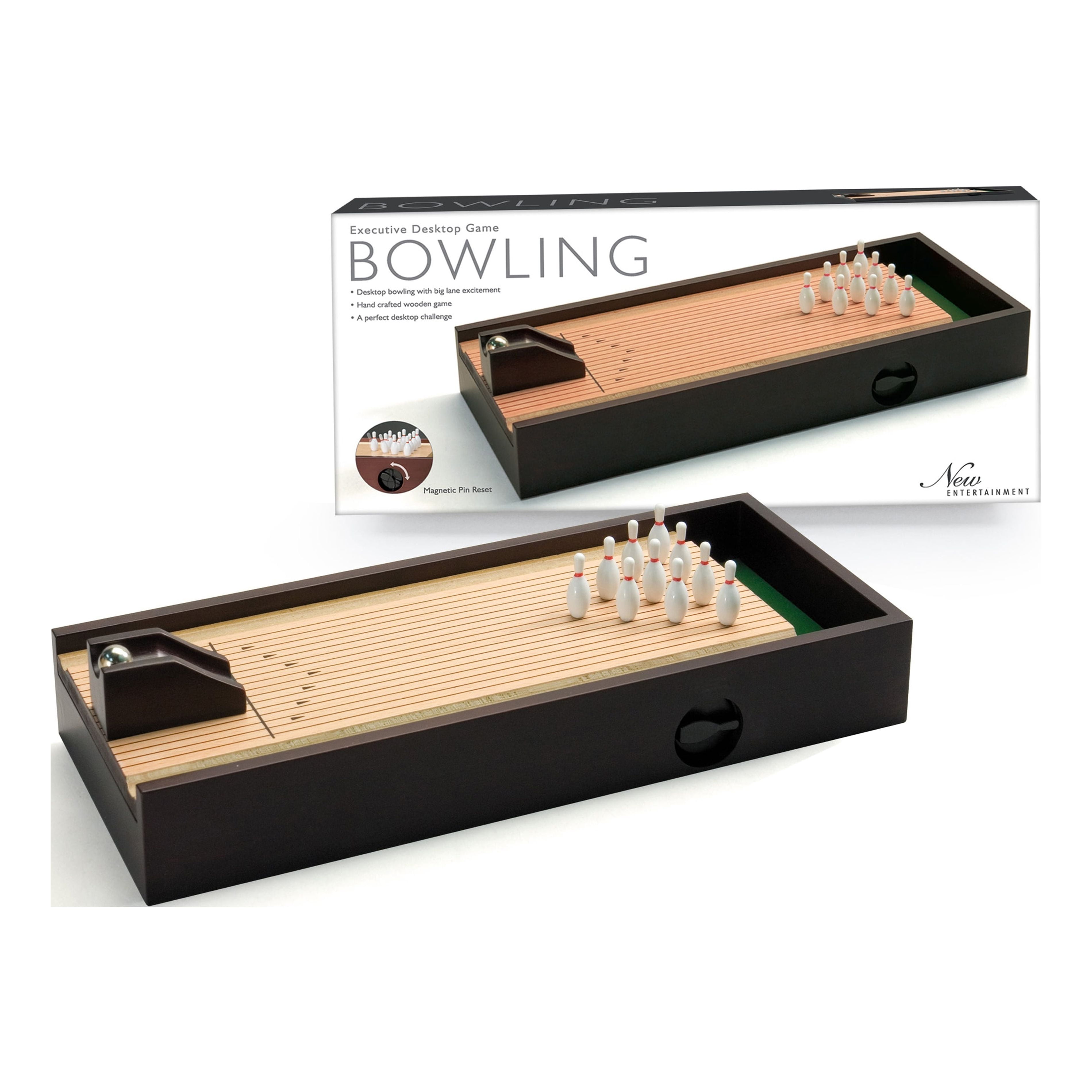Mahogany Finish Executive Desktop Bowling Game
