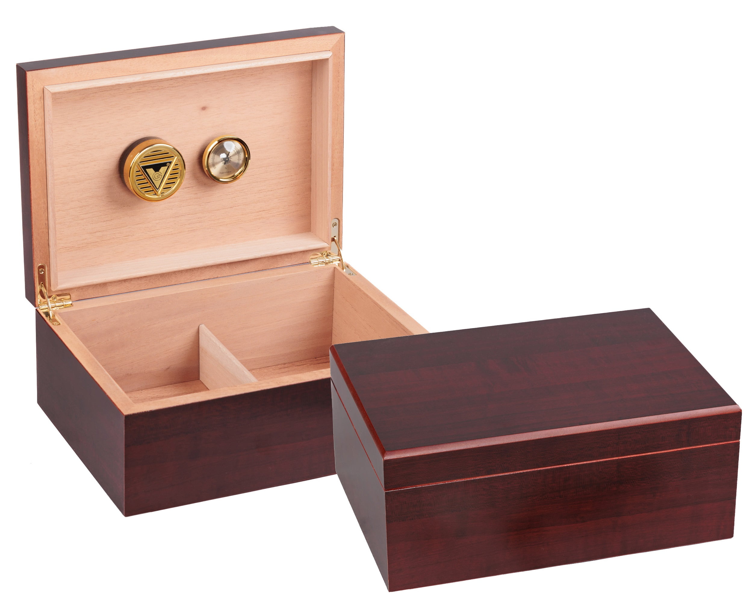 Executive Desktop Cigar Humidor - Cherry Finish - Capacity: 50 to 75