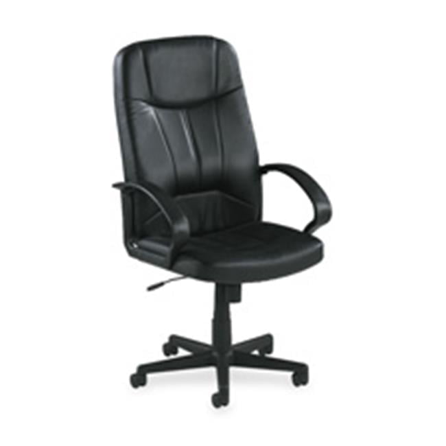 Classic Black Leather High-Back Executive Swivel Chair