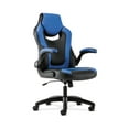 thumbnail image 1 of 9-Thirteen High-Back Racing Style Chair With Flip-Up Arms, Supports Up To 225 Lbs., Black Seat/Blue Back, Black Base, 1 of 7