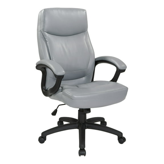 Executive High Back Charcoal Gray Bonded Leather Chair