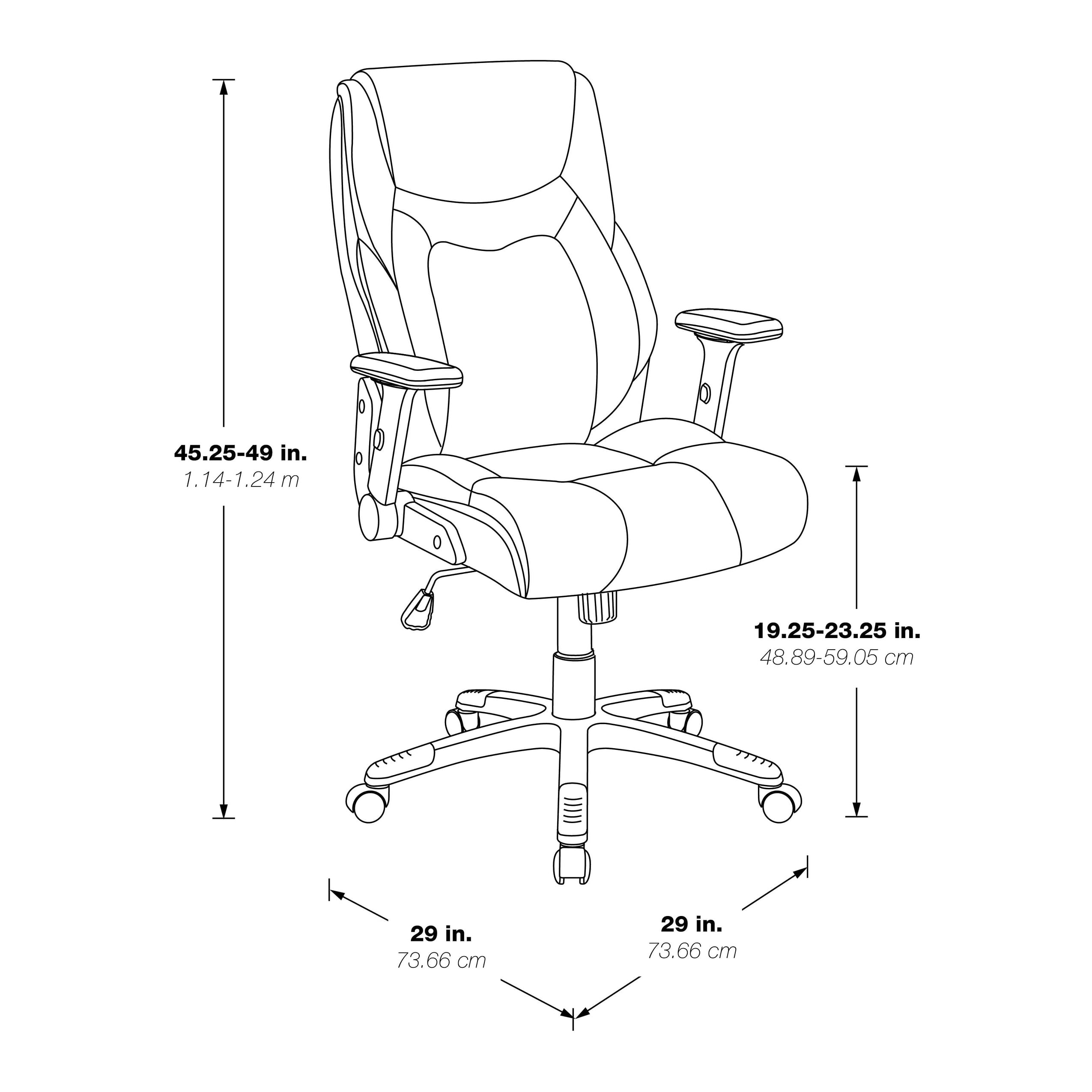 Charcoal High-Back Executive Leather Swivel Chair with Adjustable Arms