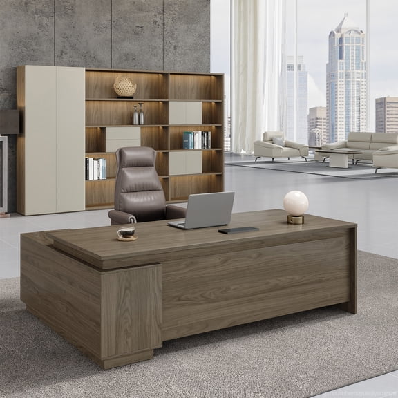 Executive L-Shaped Office Desk with Integrated Storage & Ergonomic Design