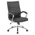 thumbnail image 1 of Executive Mid-Back Chair in Black Faux Leather with Padded Arms, 1 of 8