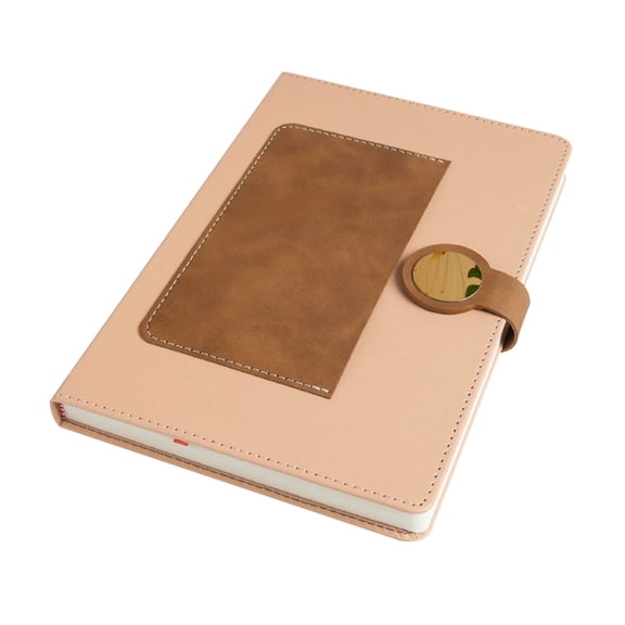 Executive Notebook Leather Journal, 5.6x8.3 Inch A5 Size 256 Pages, Two-Tone Spliced PU Leather Cover with Metal Buckle, for Business Meeting Office Work, Blue, YDYB