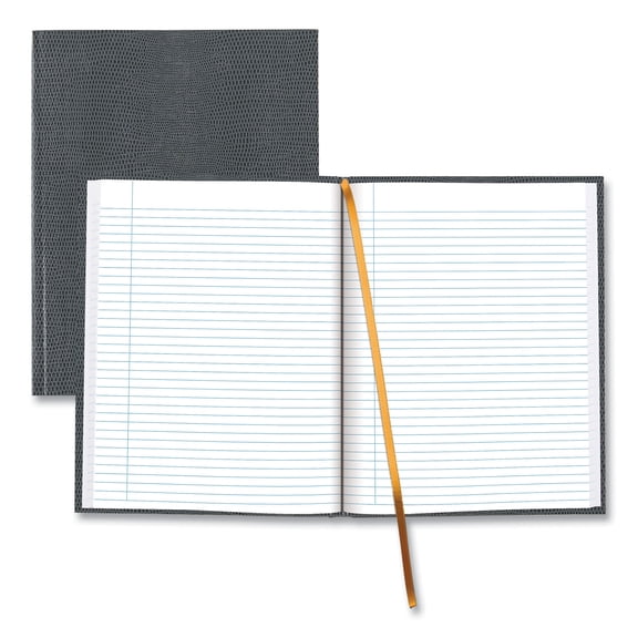 Executive Notebook with Ribbon Bookmark 1 Subject Medium/College Rule Cool Gray Cover 75 10.75 x 8.5 Sheets A1097