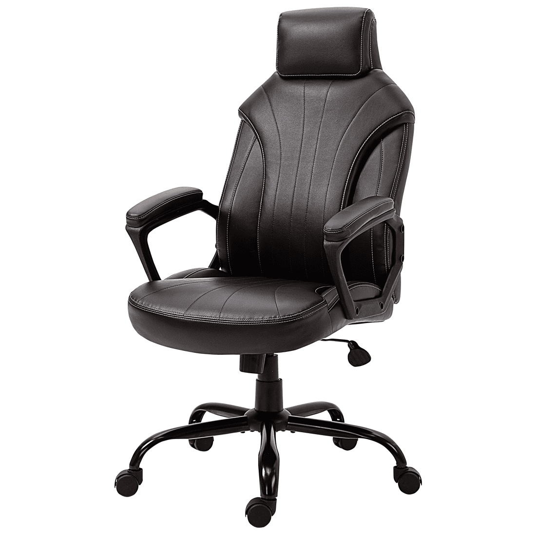 Executive Office Chair with Armrest, High Back Leather Home Desk Chair