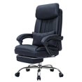 Executive Office Chair, Black Leather High Back Ergonomic Desk Chair