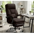 thumbnail image 1 of XUEGW Executive Office Chair Comfortable Desk Chairs with Foot Rest High Back Computer Gaming Chairs Reclining PU Leather Work Chair for Home Office，Brown, 1 of 6