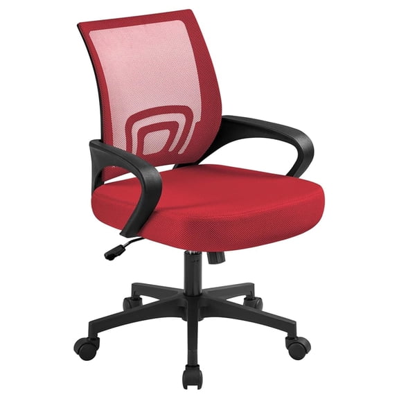 Executive Office Chair Ergonomic Desk Chair Computer Task Chair Mesh Chair with Armrests and Lumbar Support for Home Office Conference Study Room, Red