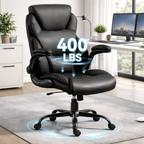 Big and Tall Office Chair 400LBS, Heavy Duty High Back Executive Ergonomic PU Leather Desk Chair, Adjustable Height 360° Swivel Rolling Wheels Computer Chair for Home Office Work
