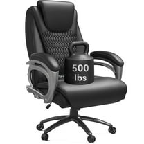 Big and Tall Office Chair 500LBS, Heavy Duty High Back Executive Ergonomic PU Leather Desk Chair, Adjustable Height 360° Swivel Rolling Wheels Computer Chair for Home Office Work