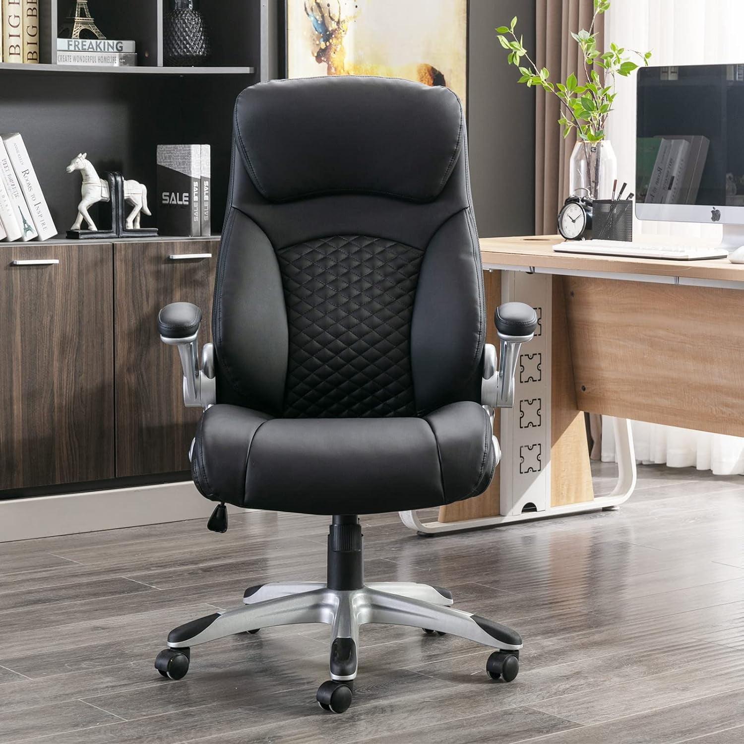 Executive Office Chair, High Back Ergonomic Desk Chair Faux Leather
