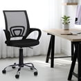 thumbnail image 1 of Executive Office Chair Mesh Mid-Back Swivel Office Chair with Armrest, Lumbar Support, Back Adjustment, Caster Wheels, Rolling Task Chair - Black, 1 of 7