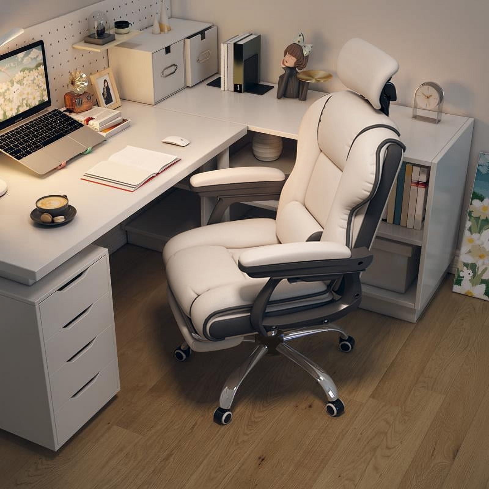 Executive Office Chair, Reclining Office Chair with Footrest ，Ergonomic Computer Desk Chair with Lumbar Support, Big and Tall Home Desk Chair, High Back Gaming Chair for Office Home Study