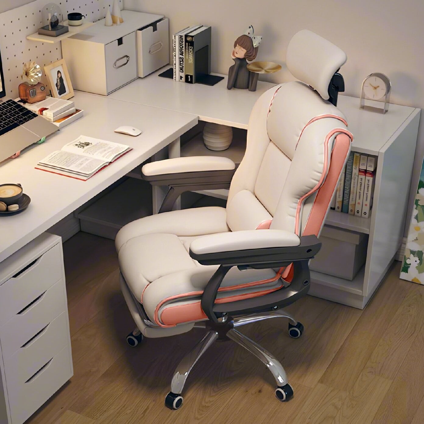 Executive Office Chair, Reclining Office Chair with Footrest ，Ergonomic Computer Desk Chair with Lumbar Support, Big and Tall Home Desk Chair, High Back Gaming Chair for Office Home Study