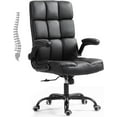 thumbnail image 1 of Executive Office Chair, Velvet Ergonomic Comfy Desk Chair, High Back Computer Chair with Adjustable Tilt Angle and Flip-up Arms (Without Footrest Black), 1 of 15
