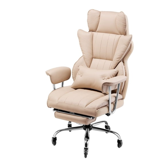 Executive Office Chair with Footrest, 400 lbs Capacity, Big and Tall Reclining Office Chair