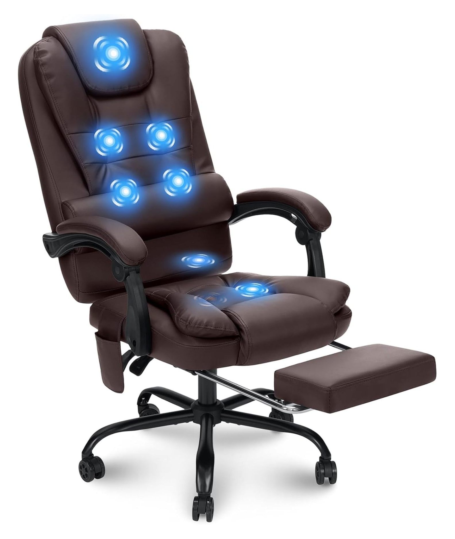 Executive Office Chair with Massage and Footrest Reclining Computer
