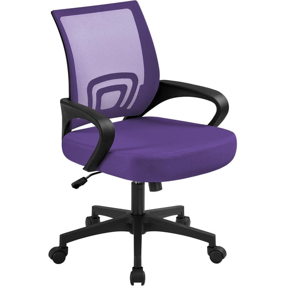 Executive Office Desk Chair Ergonomic Mesh Back Office Chair Adjustable Work Chair with Lumbar Support and Swivel Rolling Wheels for Home Office Conferecne Roon and Study, Purple