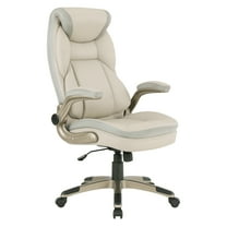 Executive Taupe Gray Bonded Leather Chair with Cocoa Coated Nylon Base