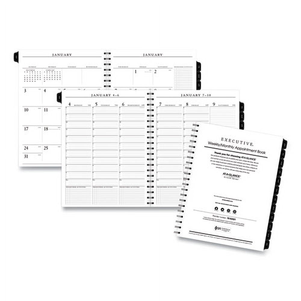 Executive Weekly/Monthly Planner Refill with 15-Minute Appointments, 11 ...