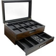 Executive Wooden Watch Box Valet Box Sunglasses and Jewelry Box Storage