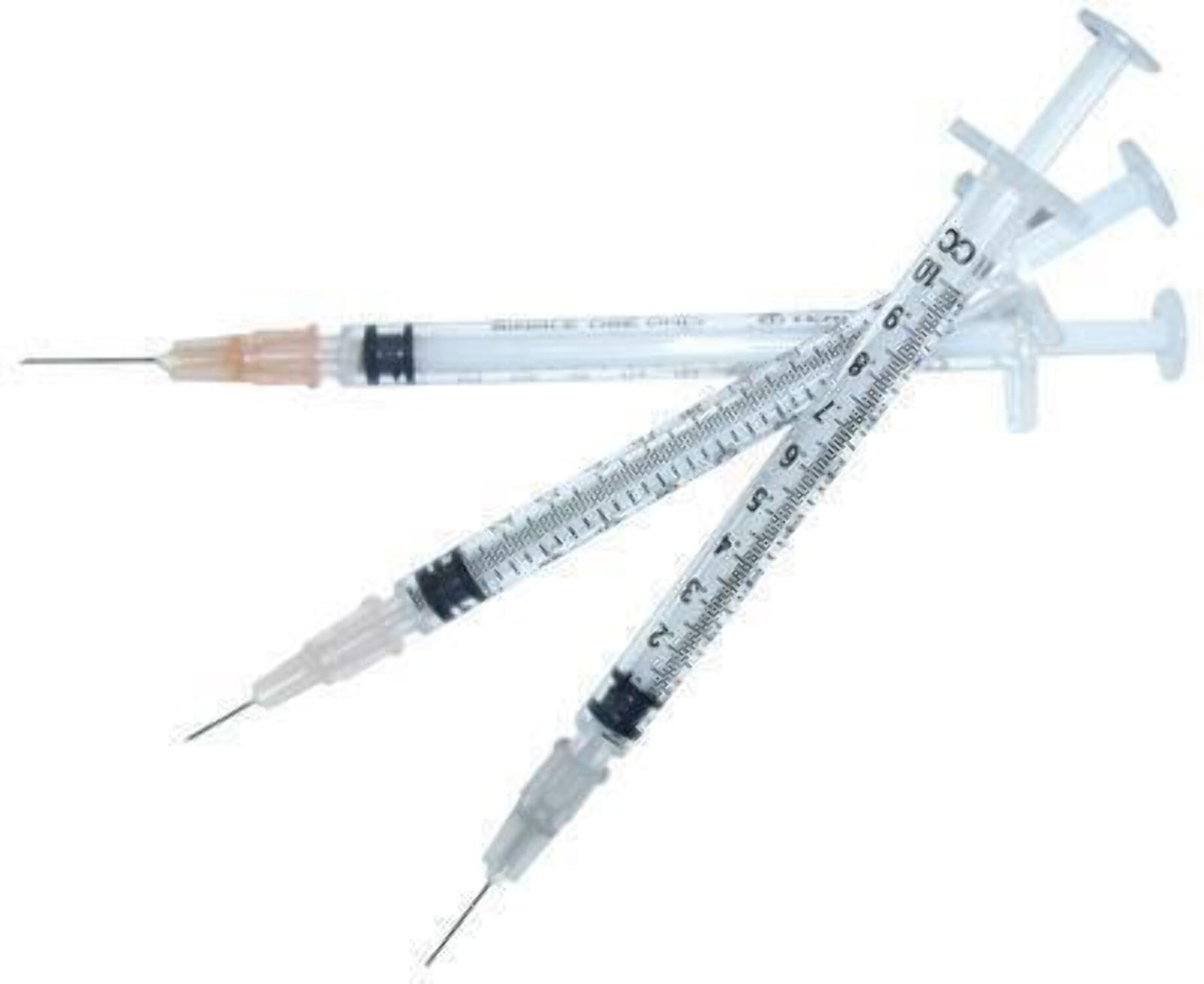 EXEL Tuberculin Syringe 1mL Luer Slip, 25G 5/8 Needle, 3