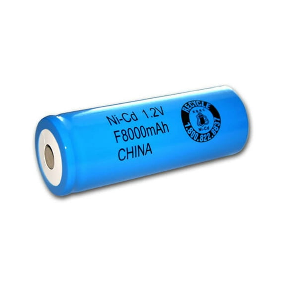 Exell 1.2V 8000mAh NiCD F Rechargeable Battery Flat Top Cell
