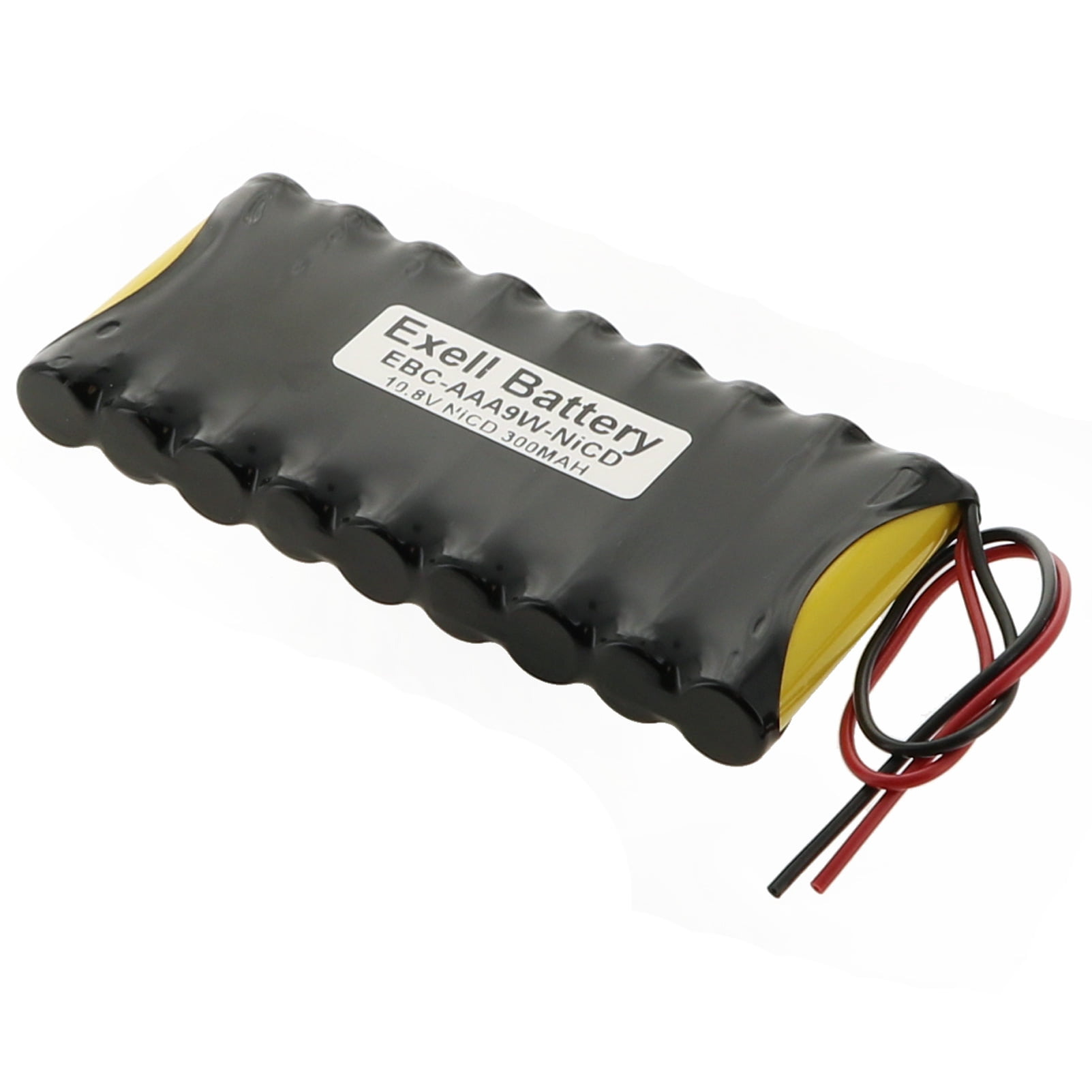 Exell 10.8V 300mAh NiCD Battery Pack w/ 22AWG Open End Wire Leads