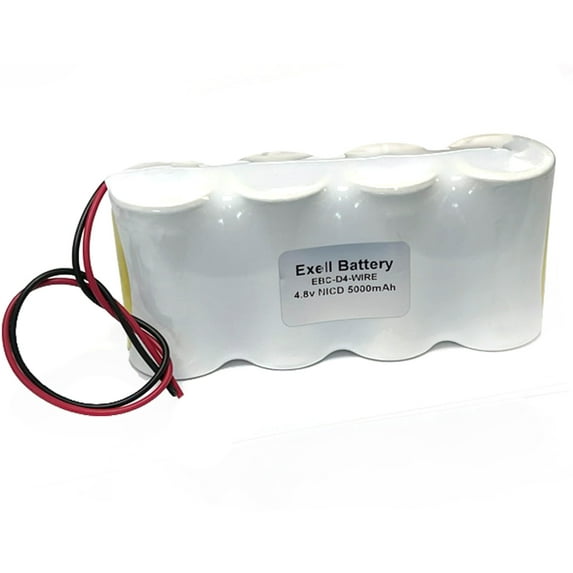 Exell 4.8V 5000mAH NiCD Battery Pack with 8" 18AWG Bare Wire