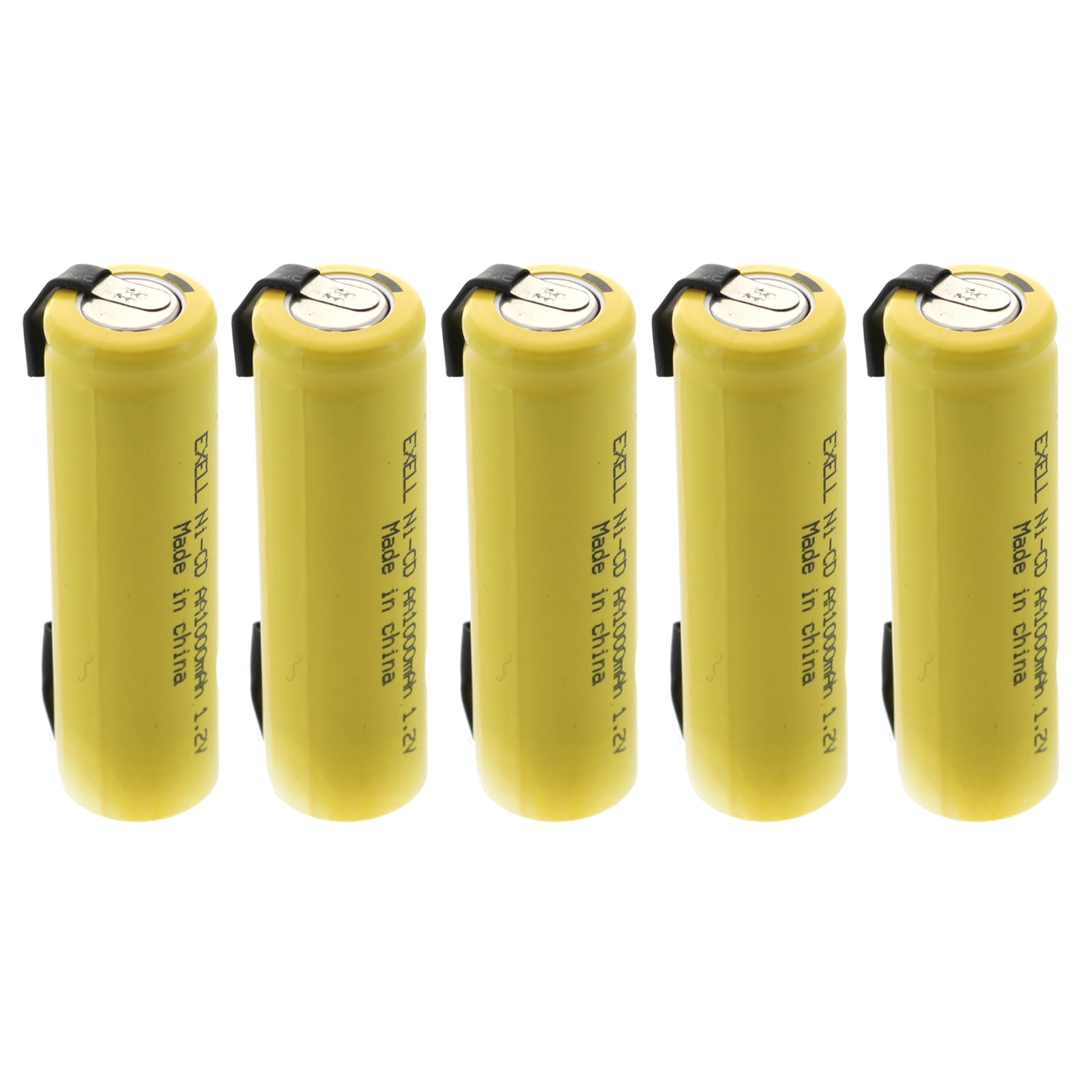 Exell Battery 5-Pack AA 1.2V 1000mAh  Rechargeable Batteries w/Tabs
