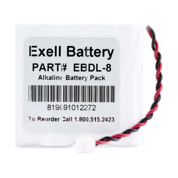 Exell Battery EBDL-8 Replacement Battery for Saflok 28110 884952 A28110 DL-8 Gibraltar