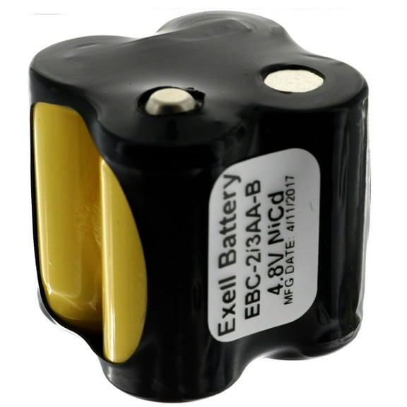 Exell Custom 4.8V 400 mAh 4x2/3AA Square Battery Pack with Button Top