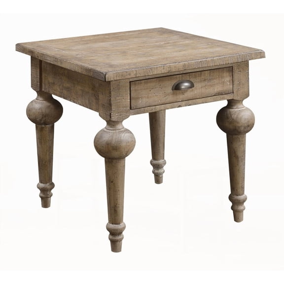 Exemplifies rustic style & easy care | Taupe Square End Table (24.0" x 24.0" x 24.0")