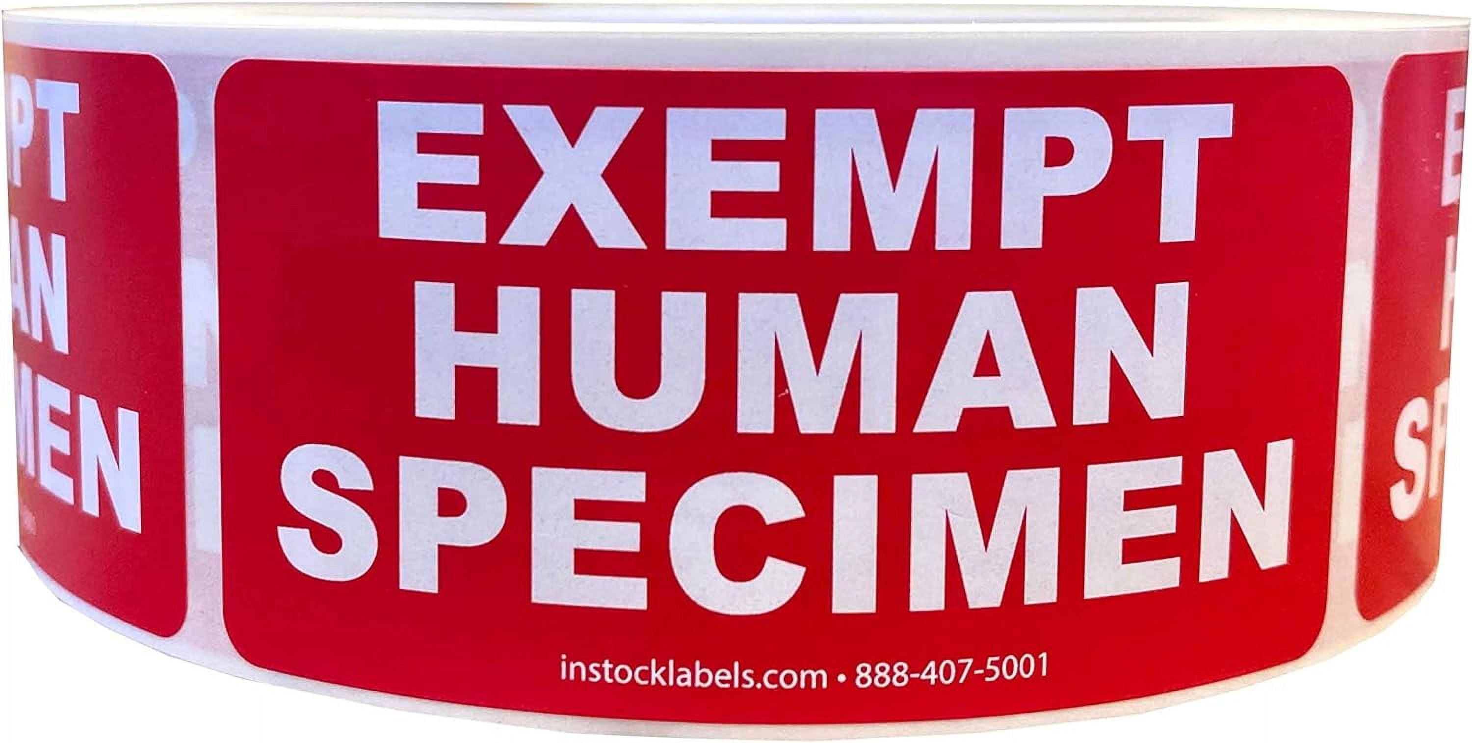 Exempt Human Specimen Medical Healthcare Labels 1.5 x 3 Inch 500 Total ...