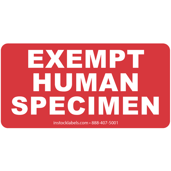 Exempt Human Specimen Warning Labels | 1.5 x 3" Inch | 500 Pack