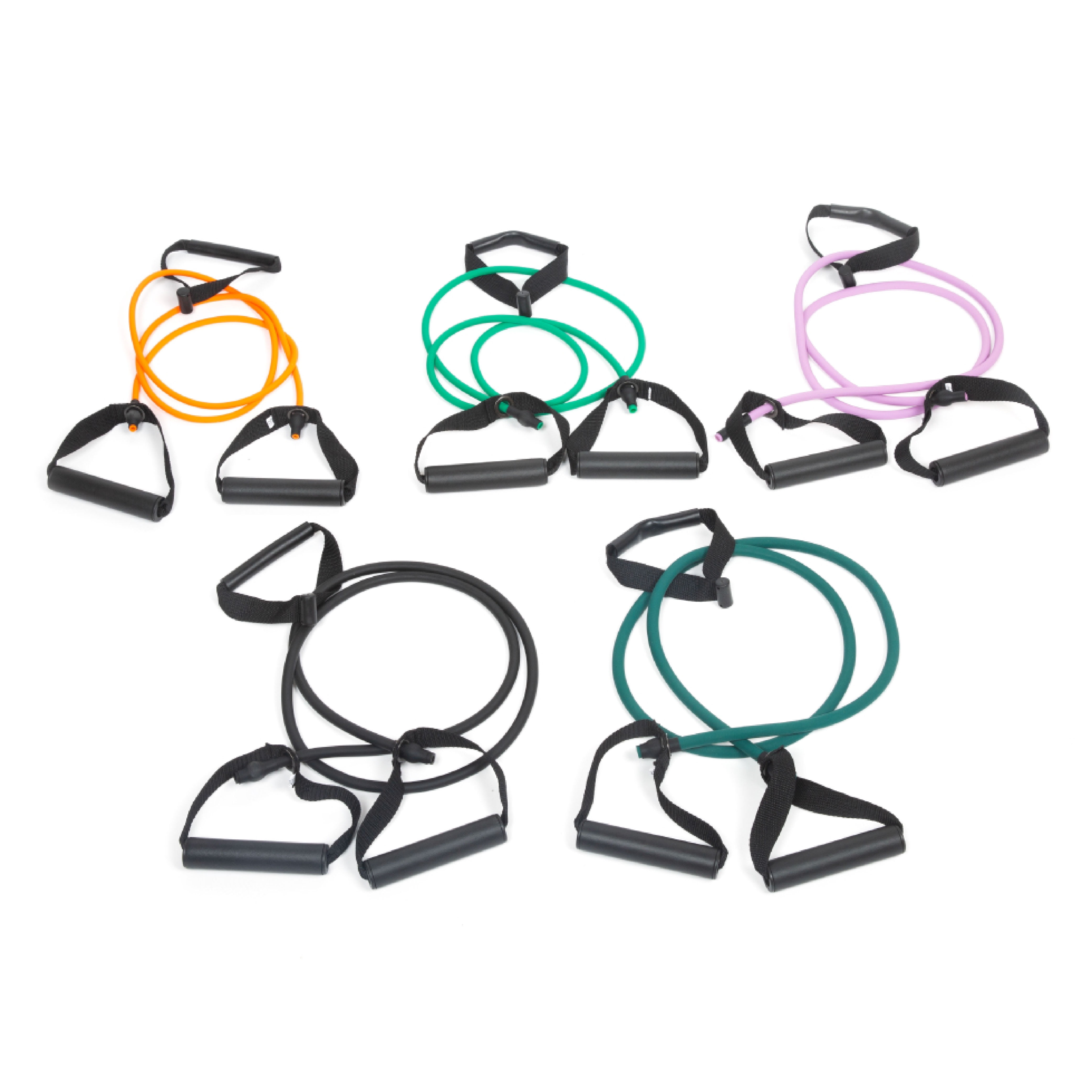ExerBand 5 ft. Single Strand Bilateral Resistance Tubing for Exercise, Rehab, Physical Therapy, and Stretching - Compatible with Web Slide/PrePak Products, 5 Pack